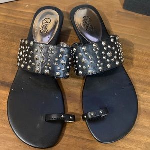 Black stud sandals